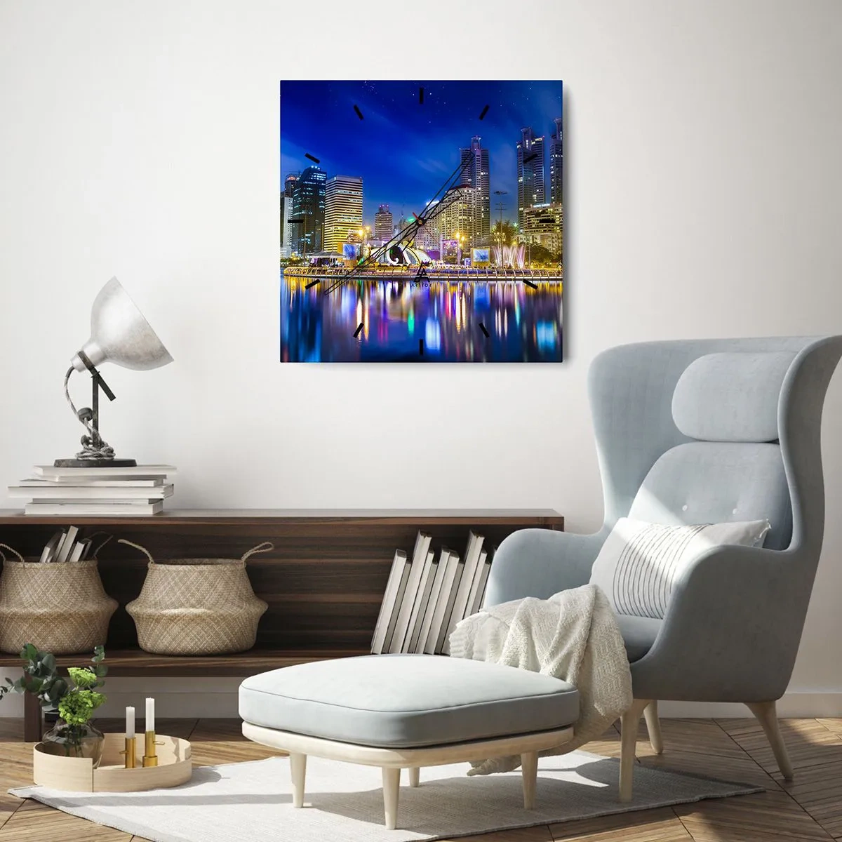 Falióra, Óra - Metropolis szivárvány éjszakája - 30x30 cm