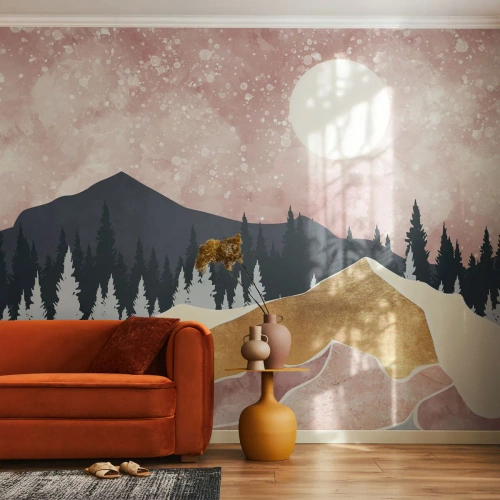 Fotótapéta Premium Sand - Éjjeli őrség - Grafika, Tájkép, Hegyek - 100x70 cm