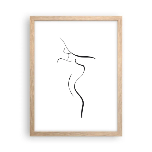 Poszter világos tölgy keretben - Megfoghatatlan, mint egy hullám - 30x40 cm