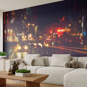 Öntapadós Fotótapéta Deluxe Sticker - Elmerült az éjszakai fényben - Város, Építészet, Éjszakai élet - 250x175 cm