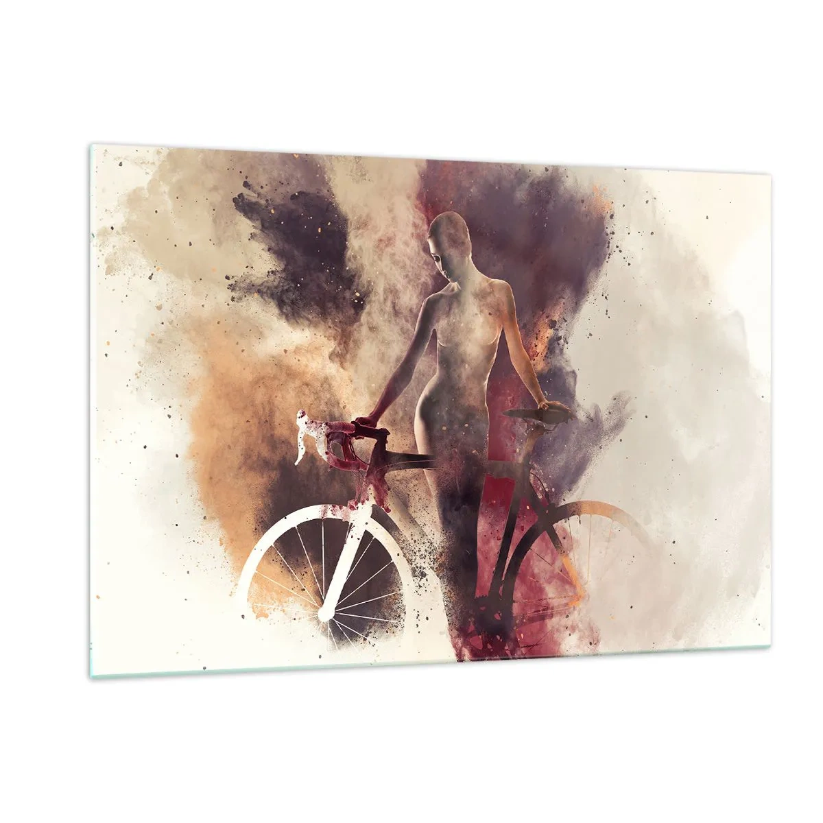 Üveg kép - Márvány formájú kerékpáros lélek - 120x80 cm