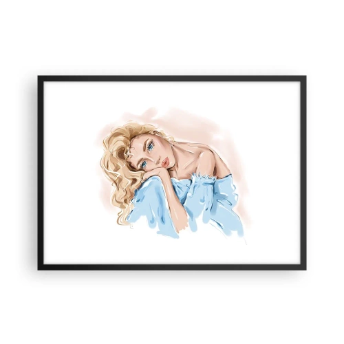 Poszter fehér keretben - Álmodozó a kékben - 70x50 cm