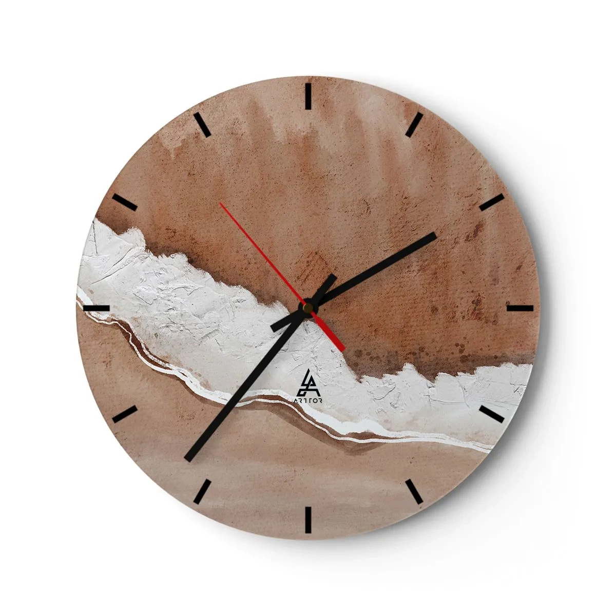 Falióra, Óra - Természet ihlette barna és fehér textúra - 30x30cm - A föld színeiben - Modern fali dekoráció nappalihoz, konyhához és hálószobához ARTTOR
