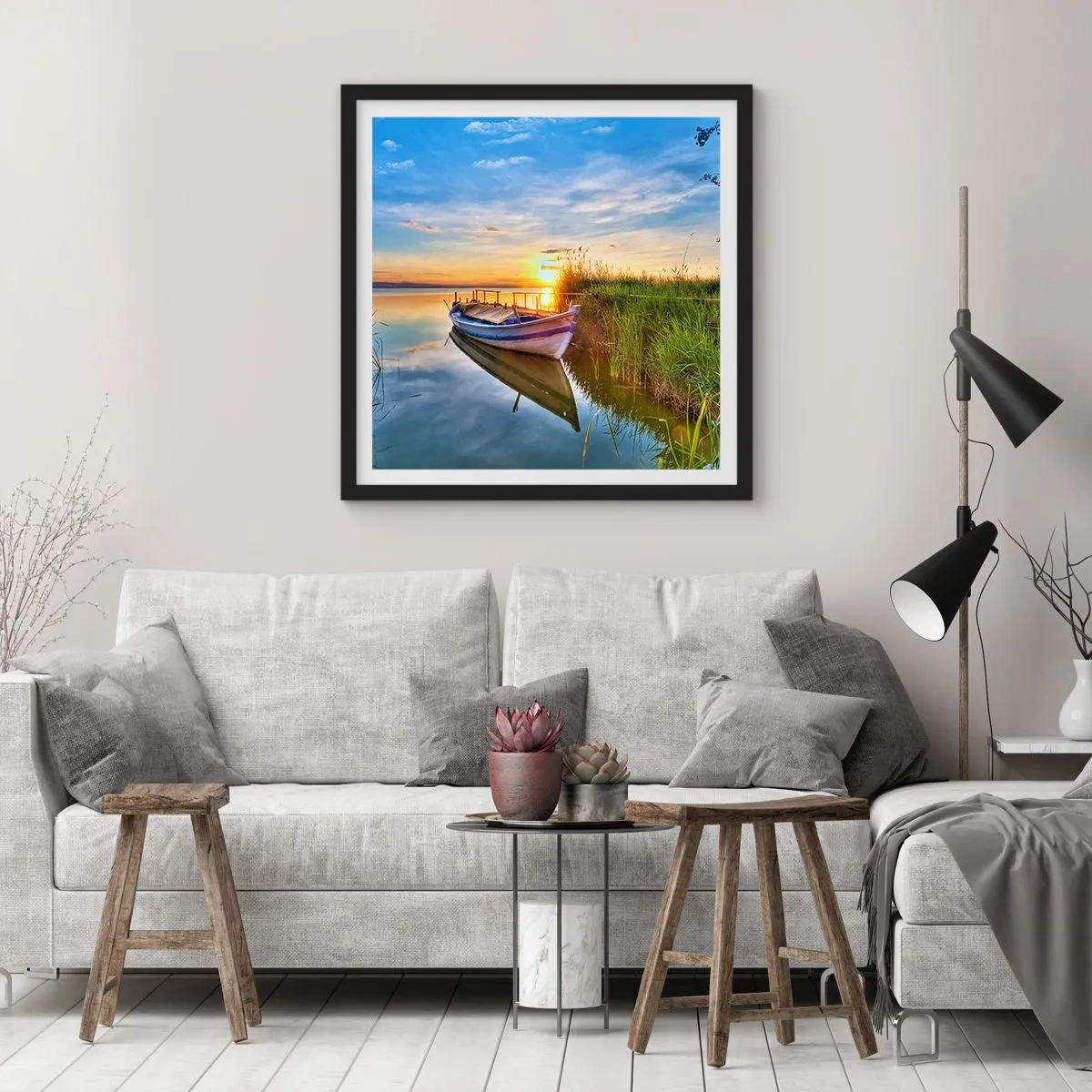 Poszter fehér keretben - Beteljesült álmok öblében - 40x40 cm