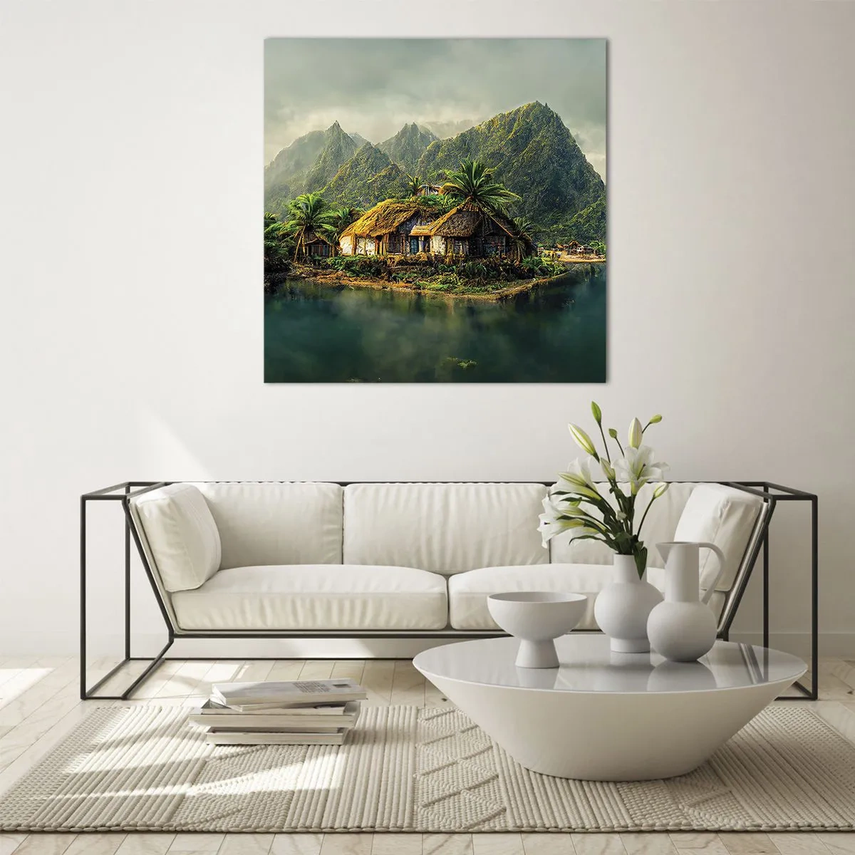 Üveg kép - Trópusi paradicsom - 60x60 cm