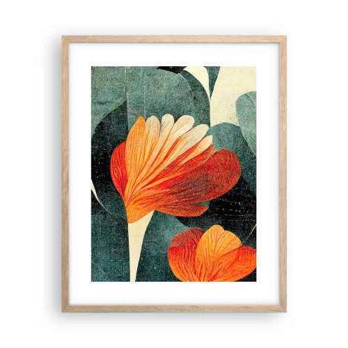 Poszter világos tölgy keretben - A trópusok forrósága és a zöldellő hűvösség - 40x50 cm