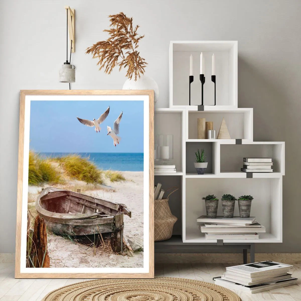 Poszter világos tölgy keretben - Szélben fürödve - 50x70 cm