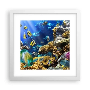 Poszter fekete keretben - Nagy forgalom a nyaraló ösvényen - 30x30 cm