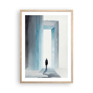 Poszter világos tölgy keretben - Élj korlátok nélkül - 50x70 cm