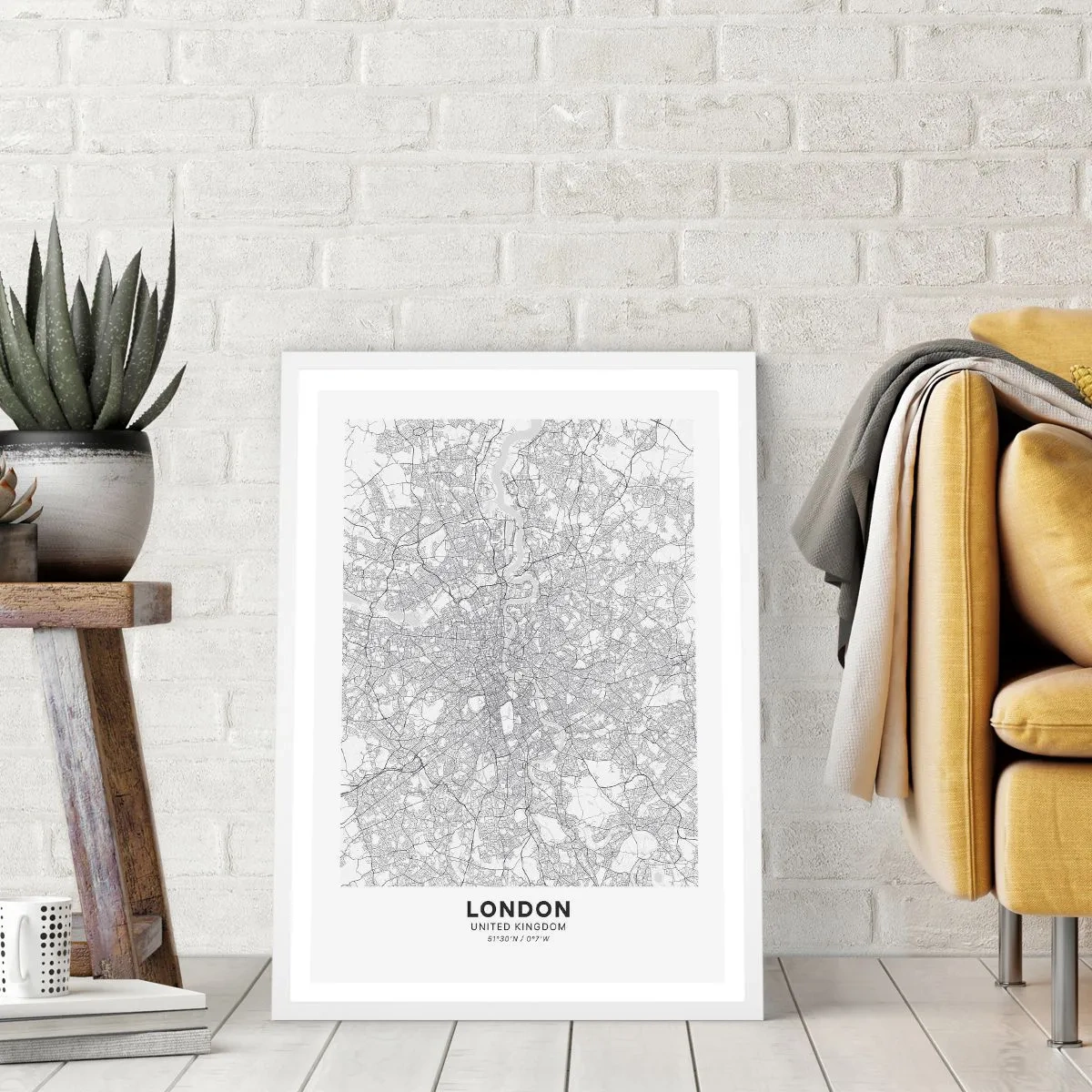 Poszter fekete keretben - A londoni labirintus térképe - 50x70 cm