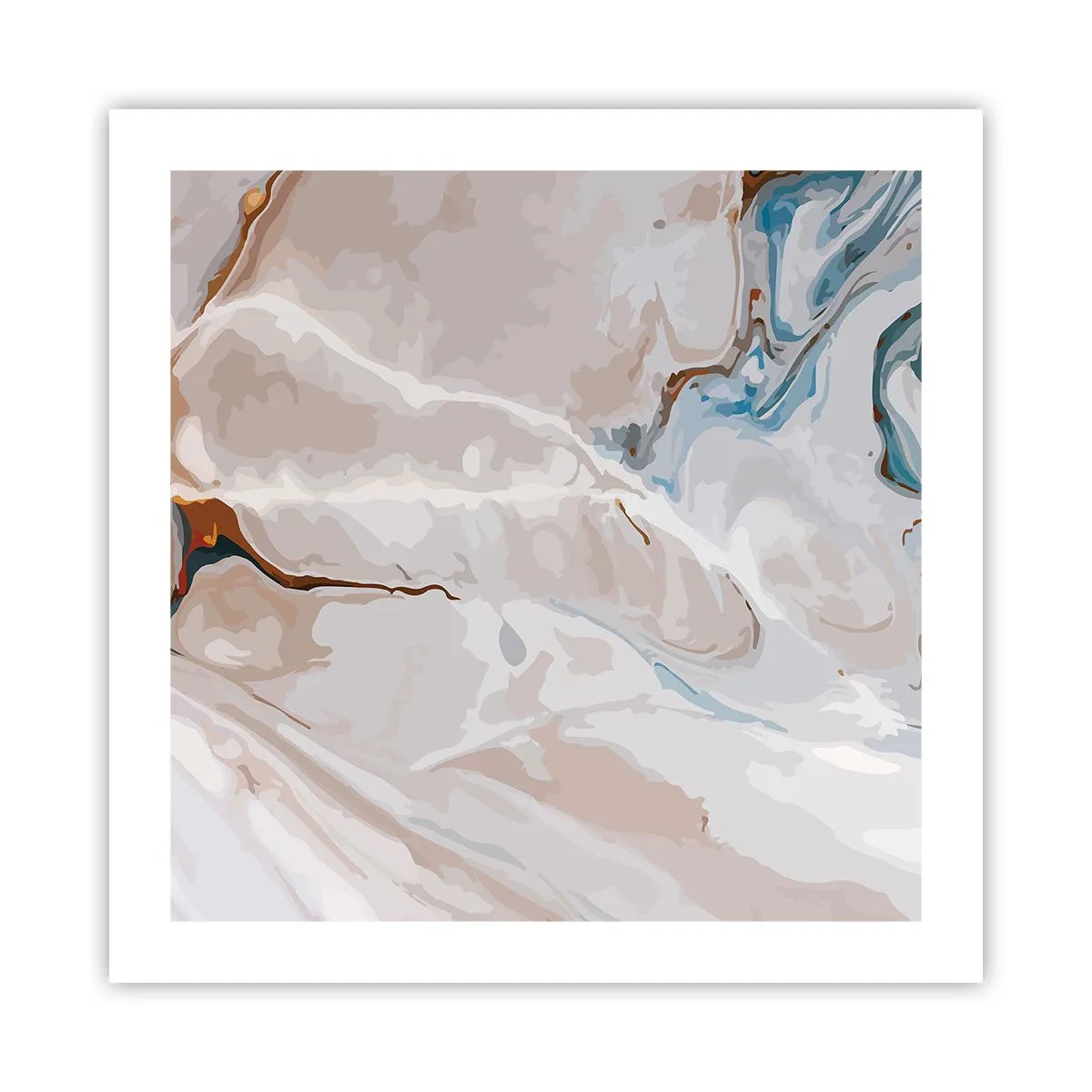 Poszter - Kék kanyarog a fehér alatt - 50x50 cm