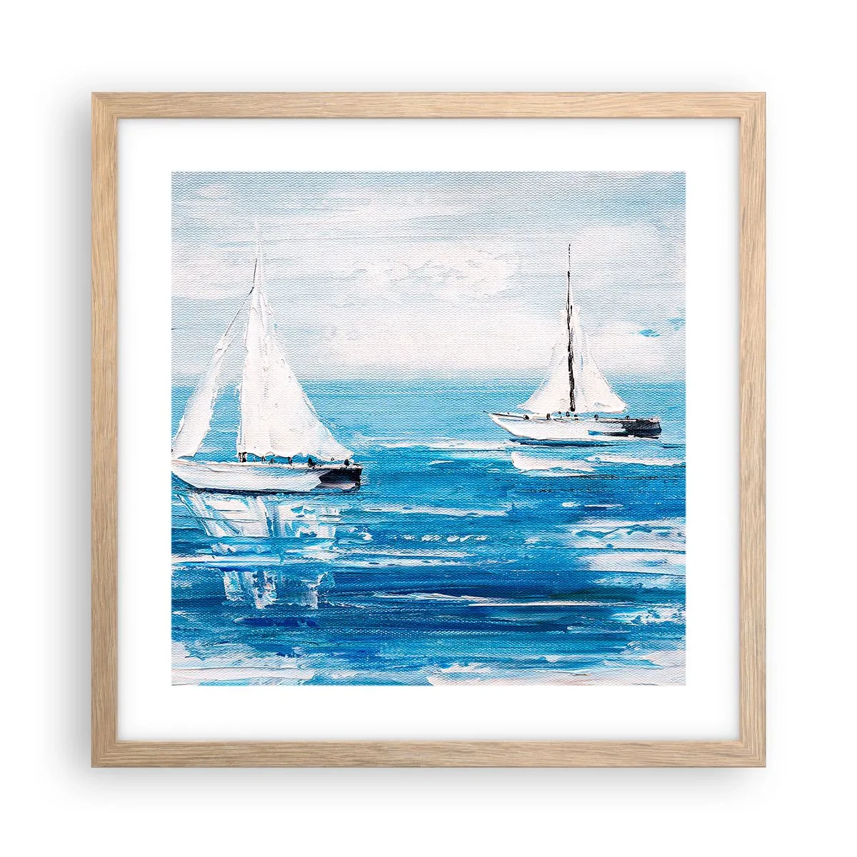 Poszter világos tölgy keretben - Egy barátoddal az oldaladon - 40x40 cm