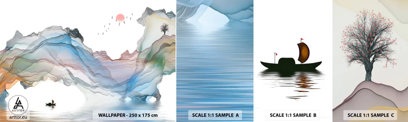 Fotótapéta Minta Standard Eco - A kristály hegyek felé - Absztrakció, Fantázia, Tájkép - 100x30 cm