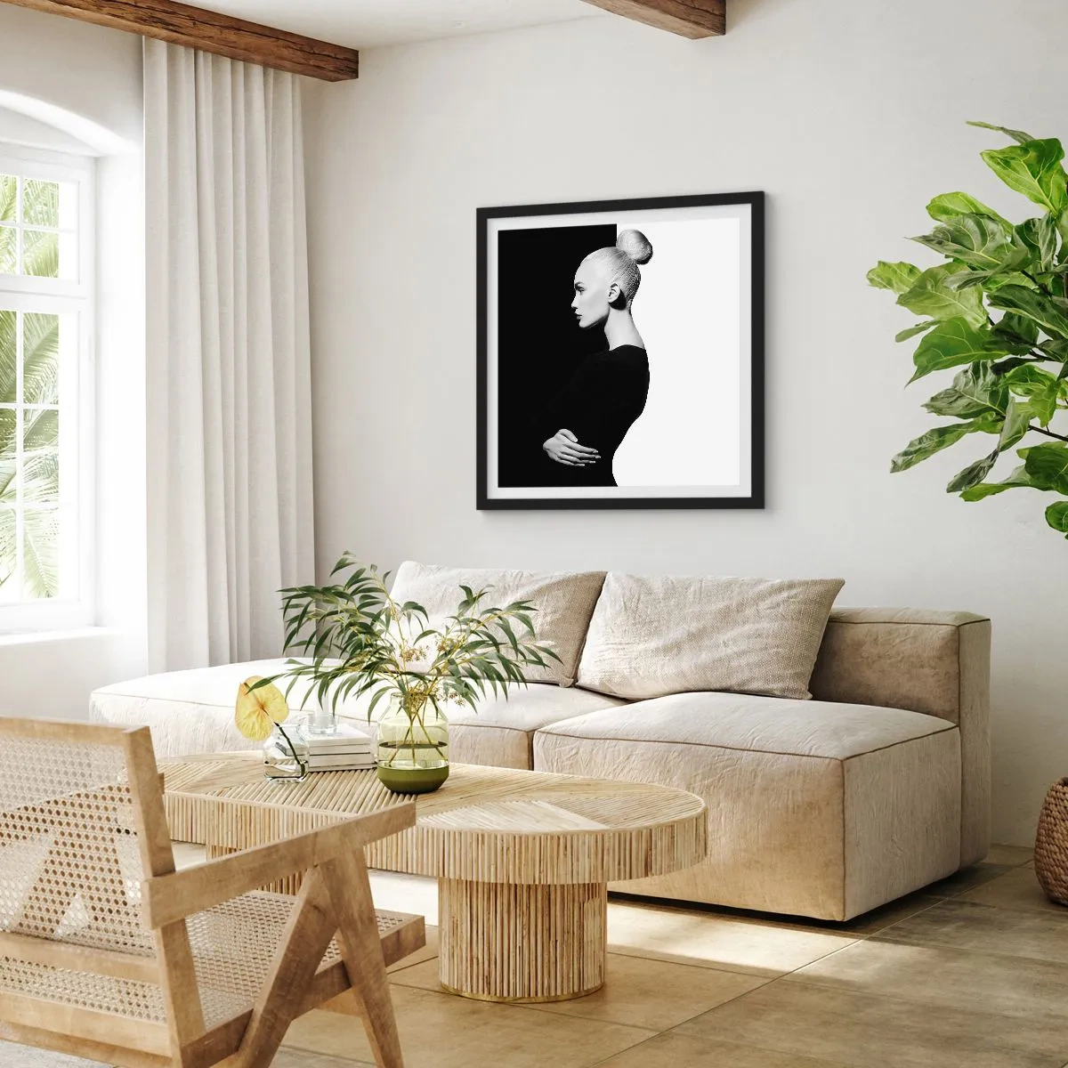 Poszter fehér keretben - Egyszerűen egy nő - 60x60 cm