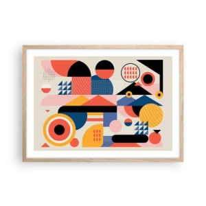 Poszter világos tölgy keretben - Összetétel: játszadozzunk - 70x50 cm