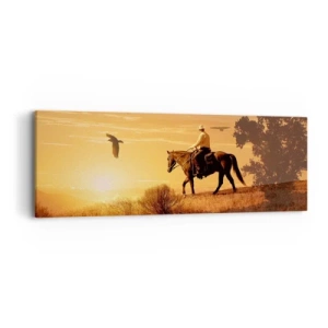 Vászonkép - Egyedül a prérin keresztül - 90x30 cm