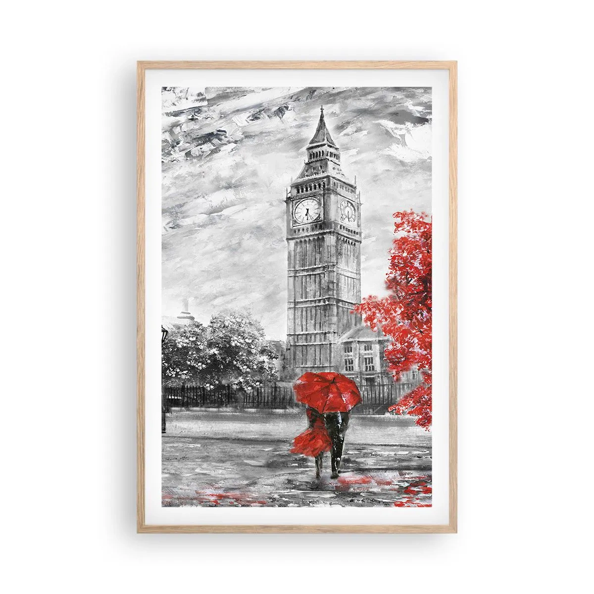 Poszter világos tölgy keretben - Izgalmas nap - 61x91 cm