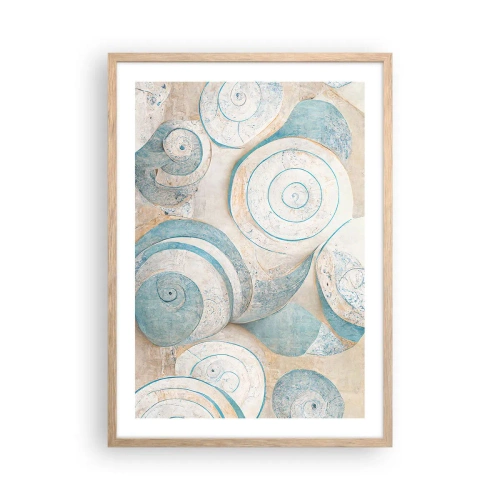 Poszter világos tölgy keretben - Mit rejt a kagyló? - 50x70 cm