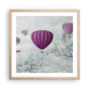 Poszter világos tölgy keretben - Mint a hajók az égen - 50x50 cm