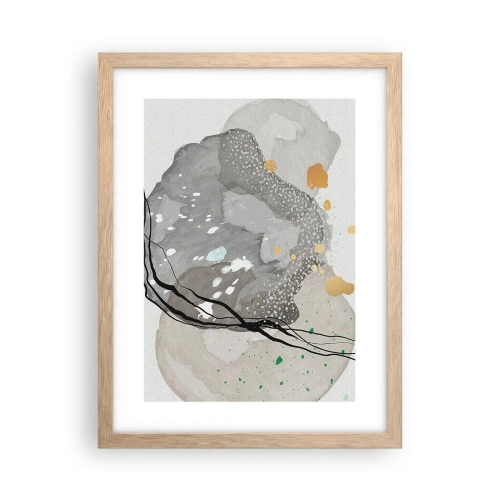 Poszter világos tölgy keretben - Organikus kompozíció - 30x40 cm