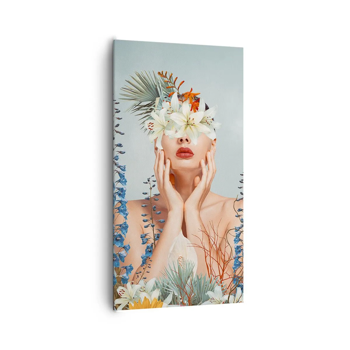 Vászonkép - Virág-nő - 65x120 cm
