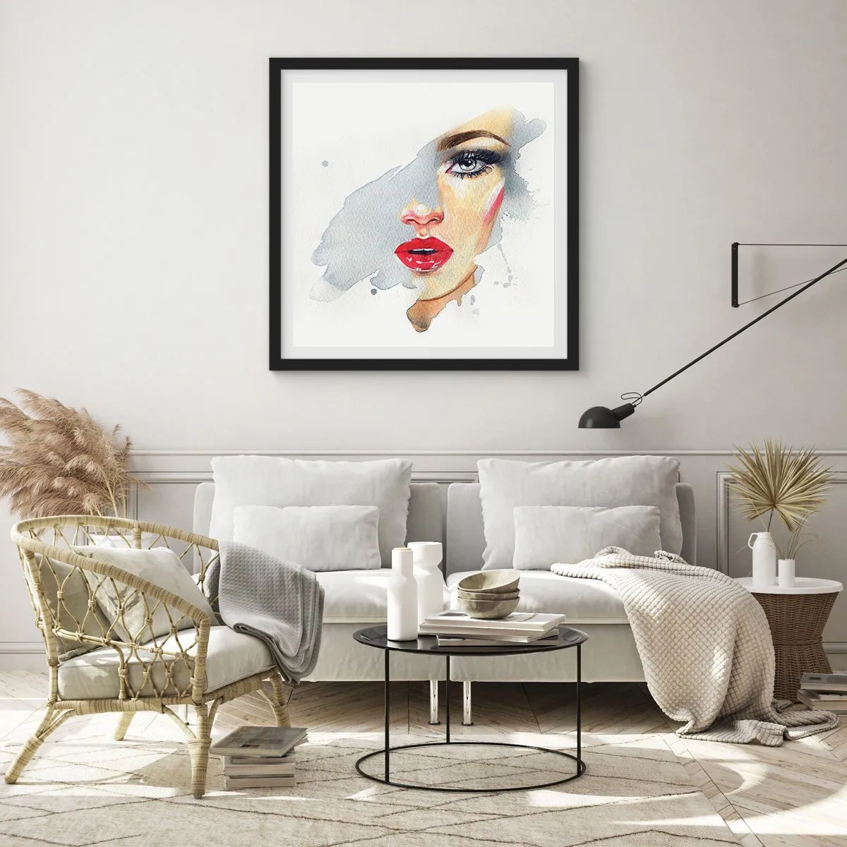 Poszter fehér keretben - Egy vízcsepp tükörkép - 50x50 cm