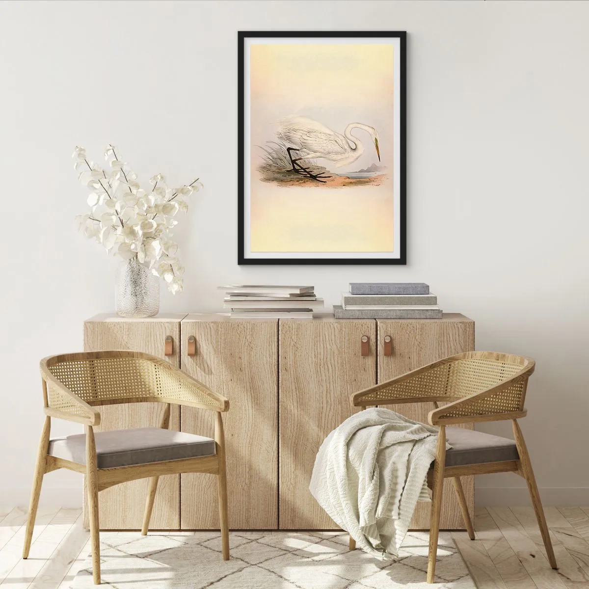 Poszter fehér keretben - Hölgy a nádasban - 61x91 cm
