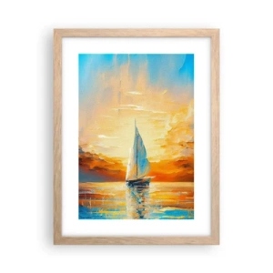 Poszter világos tölgy keretben - Aranyban vitorlázva - 30x40 cm