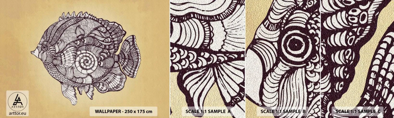 Fotótapéta Minta Öntapadós Deluxe Sticker - A díszek óceánjából - Hal, Dísz, Dekoráció - 100x30 cm