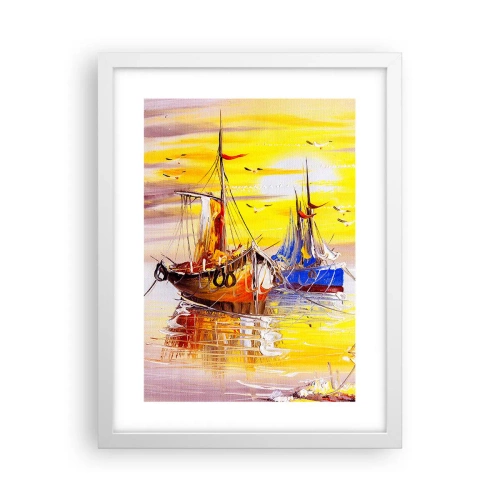 Poszter fekete keretben - Megérdemelt pihenés a kikötőben - 30x40 cm