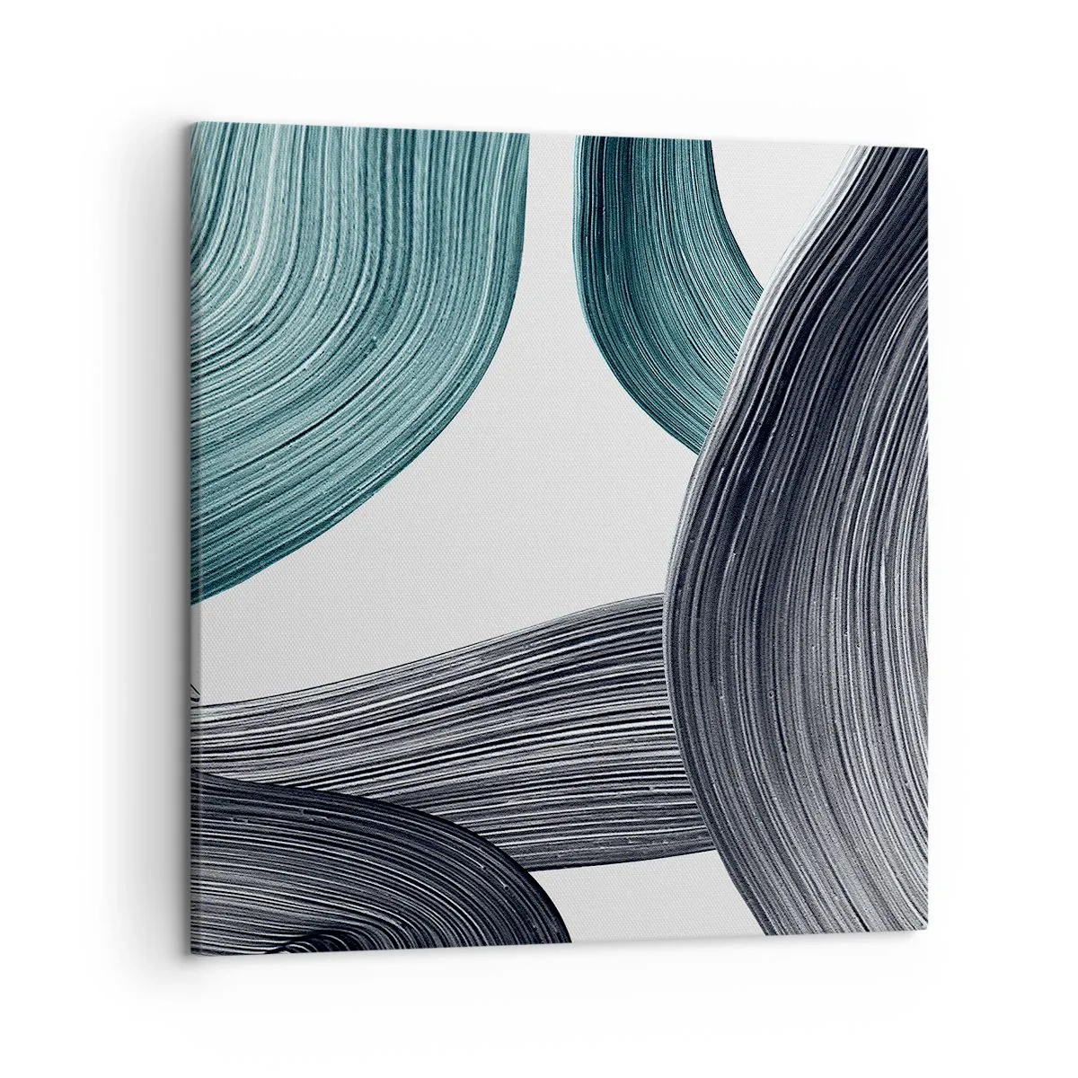 Vászonkép - Smaragdzöld és fekete nyomok - 50x50 cm