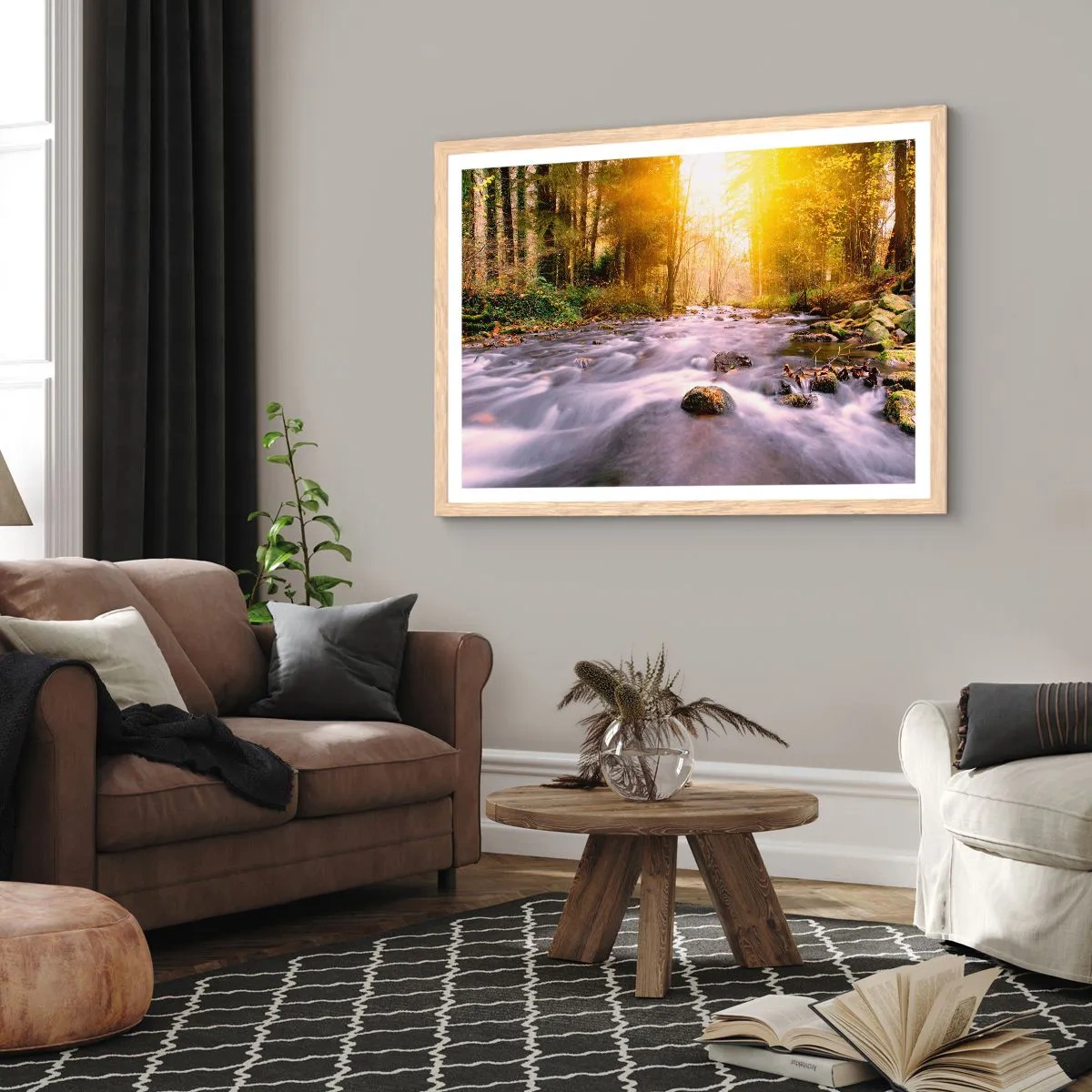 Poszter világos tölgy keretben - Malachit ezüst és arany keretben - 100x70 cm