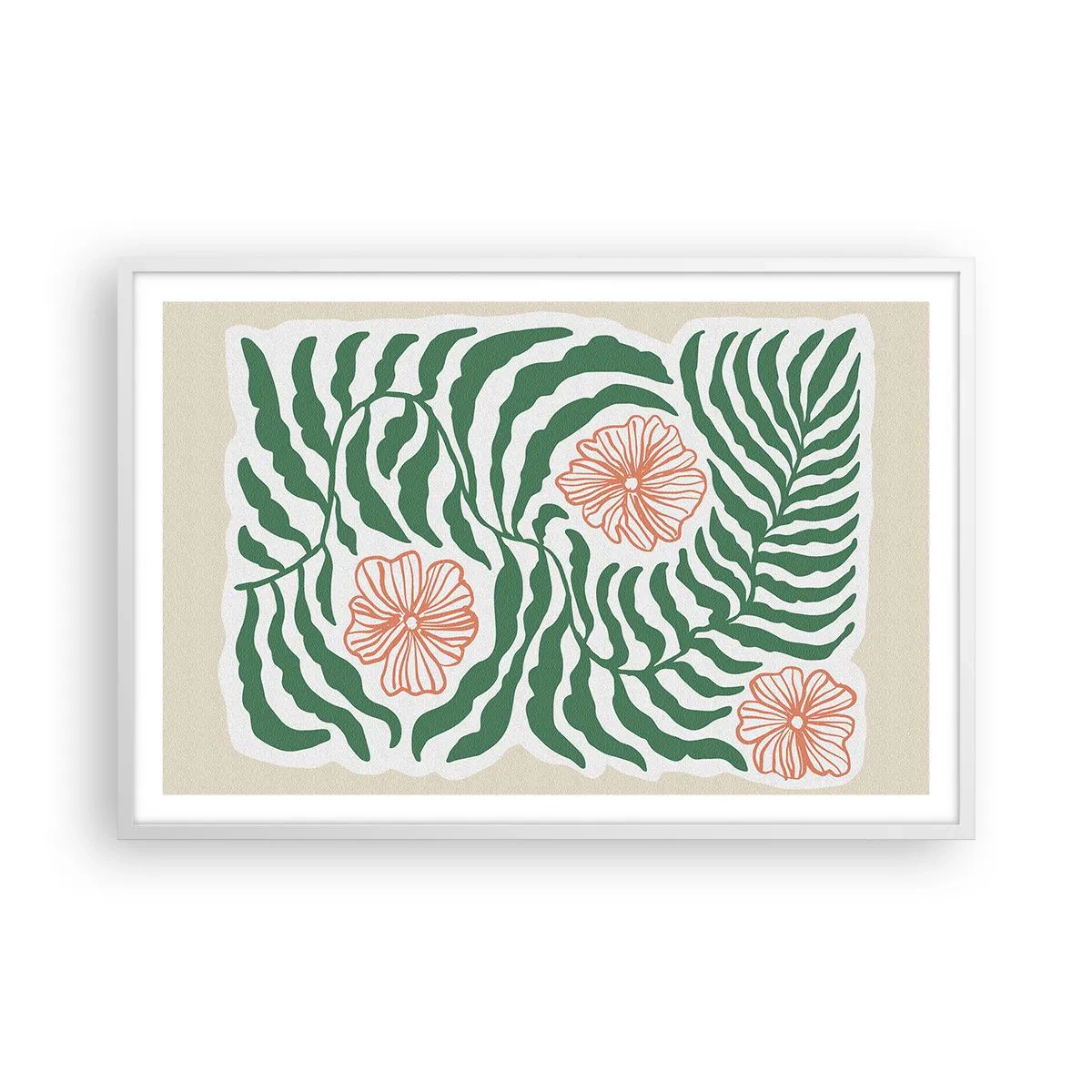 Poszter fekete keretben - Zöldben virágzó - 91x61 cm
