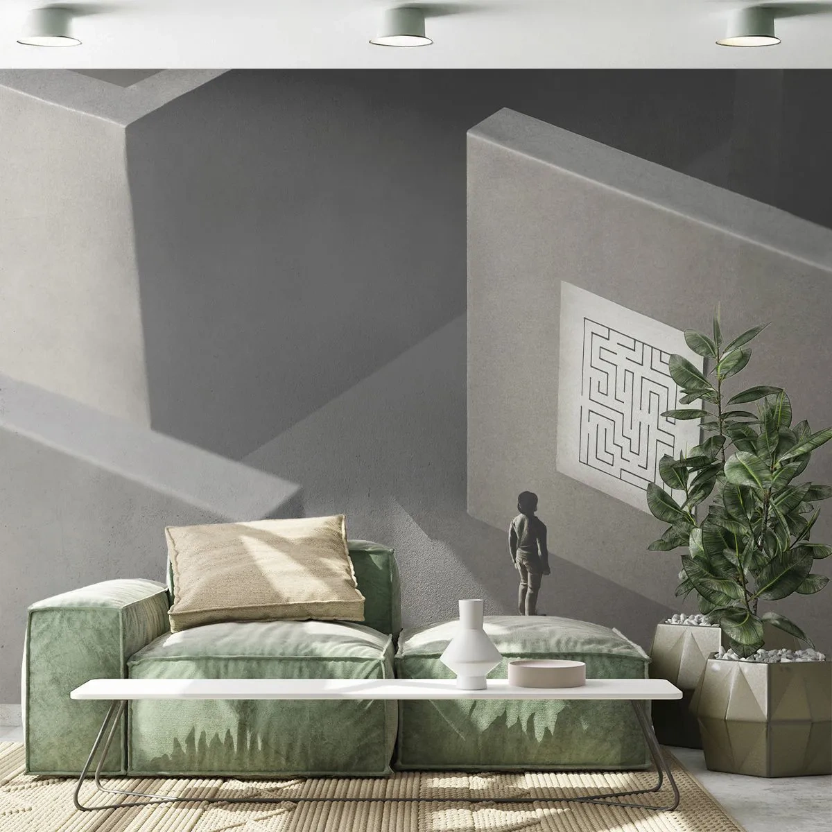 Öntapadós Fotótapéta Deluxe Sticker - De én hol vagyok? - Labirintus, Absztrakció, Darab - 250x175 cm
