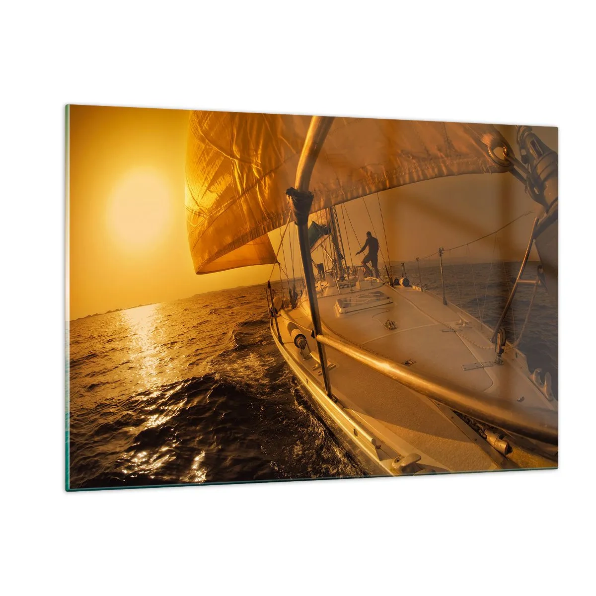 Üveg kép - Arany este egy színes nap után - 120x80 cm