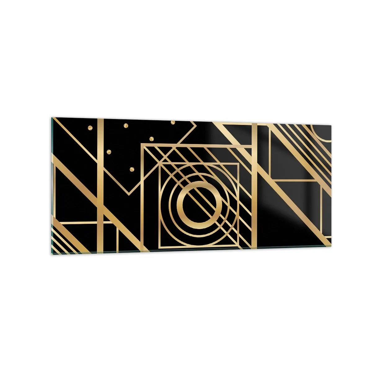 Üveg kép - Arany geometria - 120x50 cm