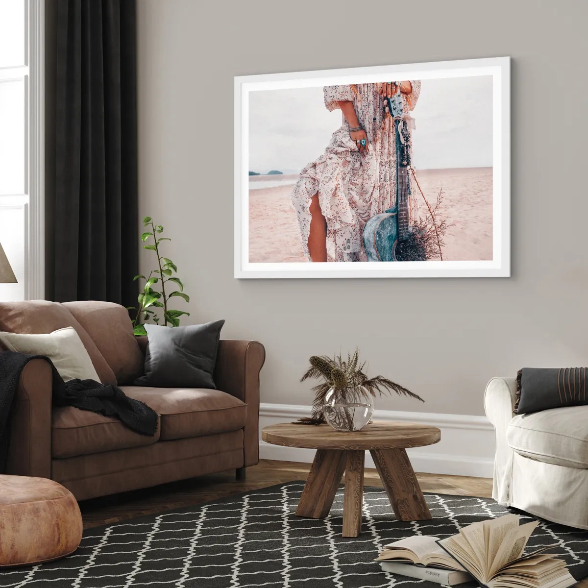 Poszter fekete keretben - Hippik az úton - 100x70 cm