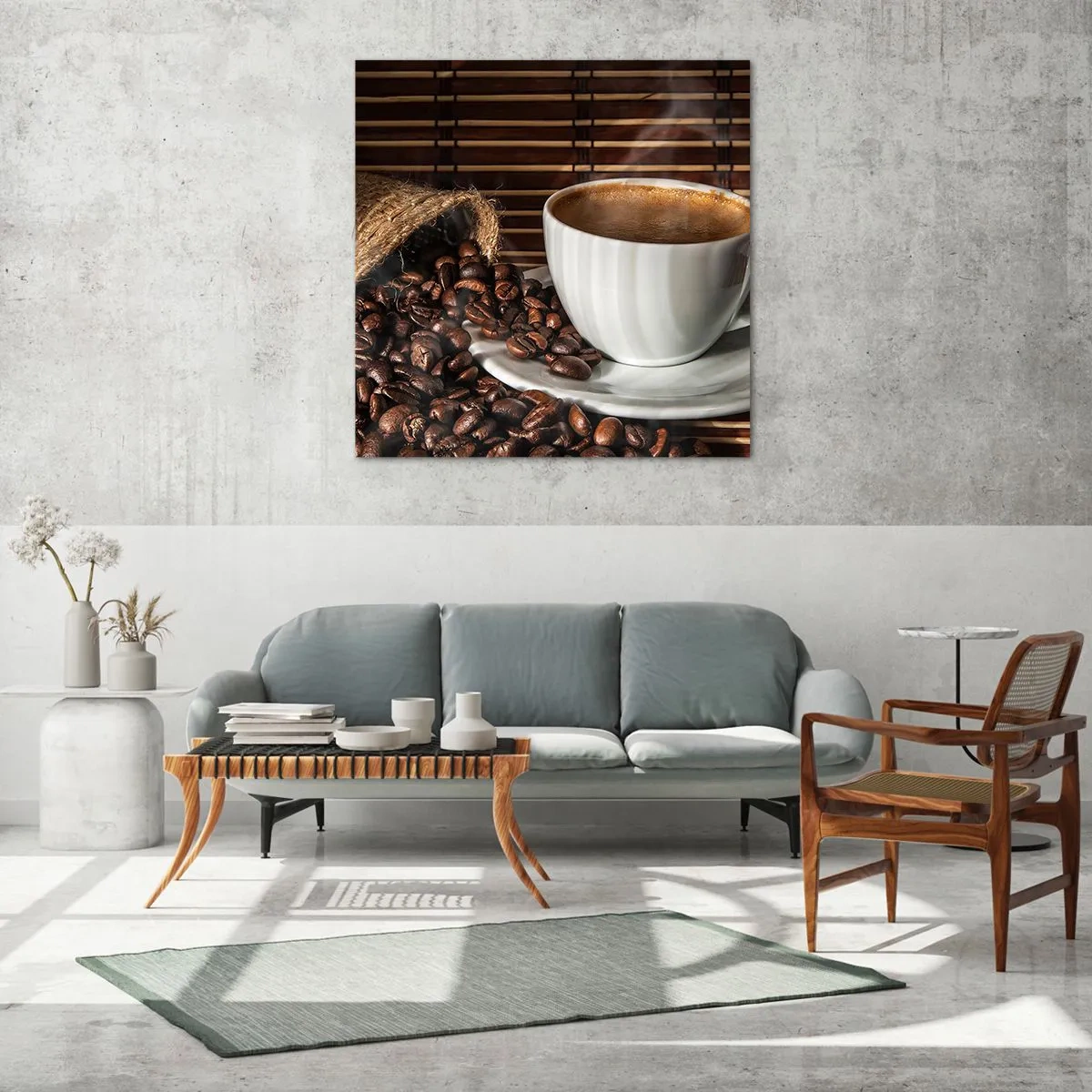 Üveg kép - A szén feketesége, a borostyán tisztasága - 70x70 cm