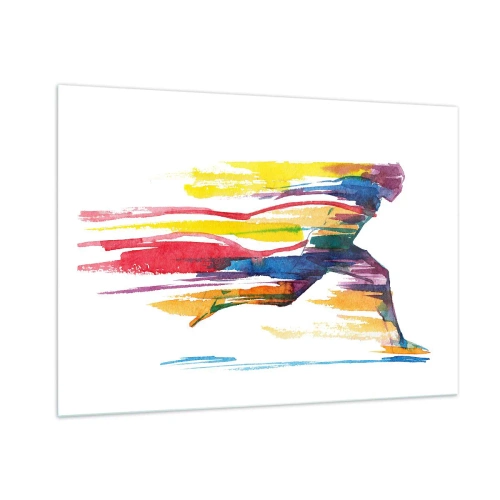 Üveg kép - Futás a szivárványon - 100x70 cm