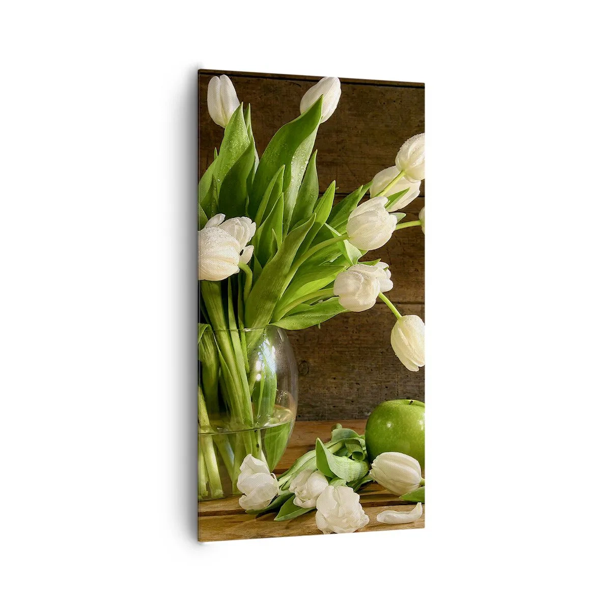 Vászonkép - Zamatos és friss zöldben és fehérben - 65x120 cm