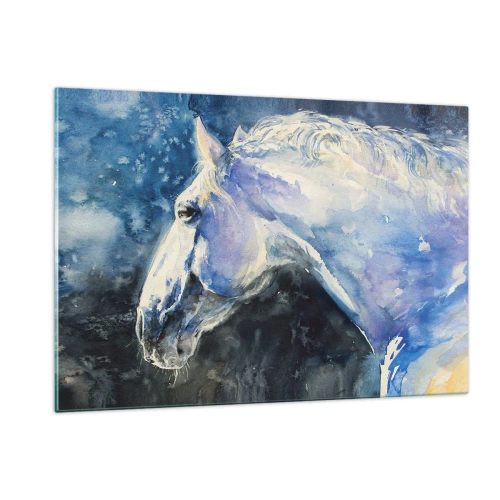 Üveg kép - Portré kék fényben - 120x80 cm