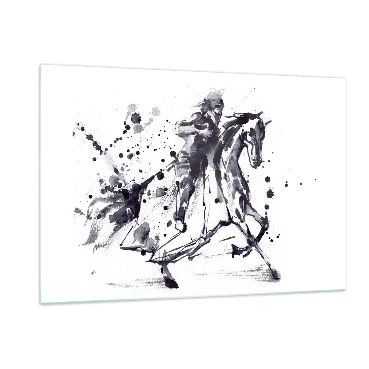 Üveg kép - Fekete lovag - 120x80 cm