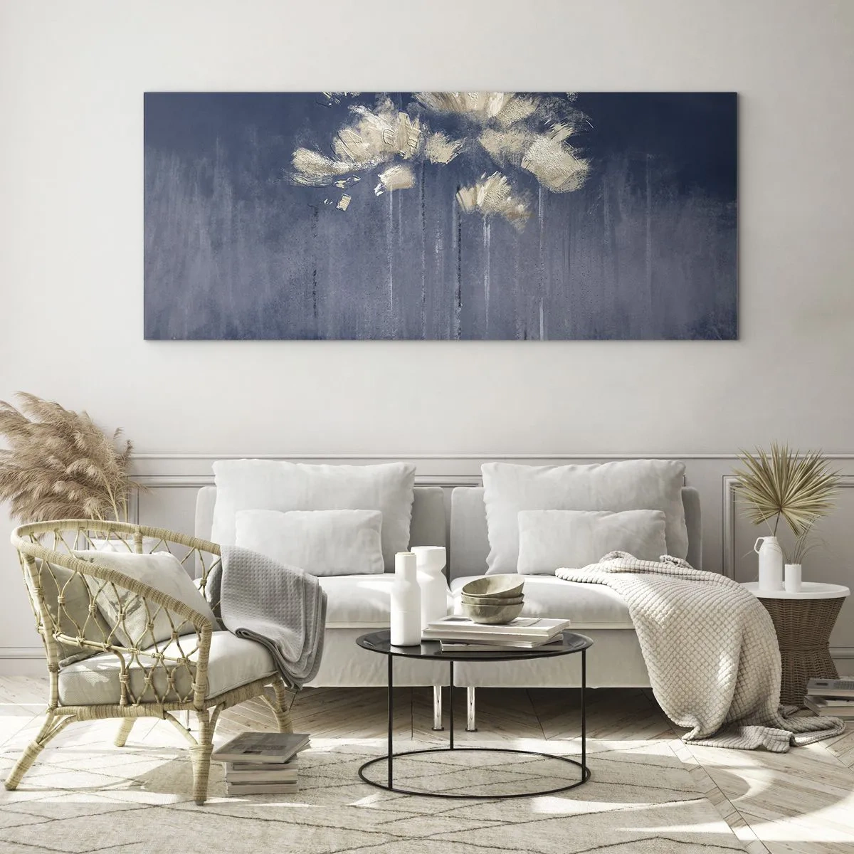 Üveg kép - Mint szirmok a szélben - 100x40 cm