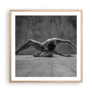 Poszter világos tölgy keretben - Előkerített szimmetria  - 60x60 cm