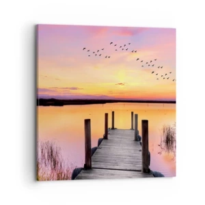 Vászonkép - Ibolyás néma hajnal - 70x70 cm