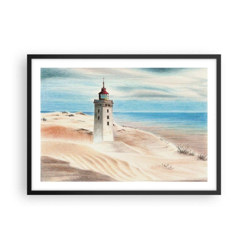 Poszter fehér keretben - Mindig a tengert bámulva - 70x50 cm