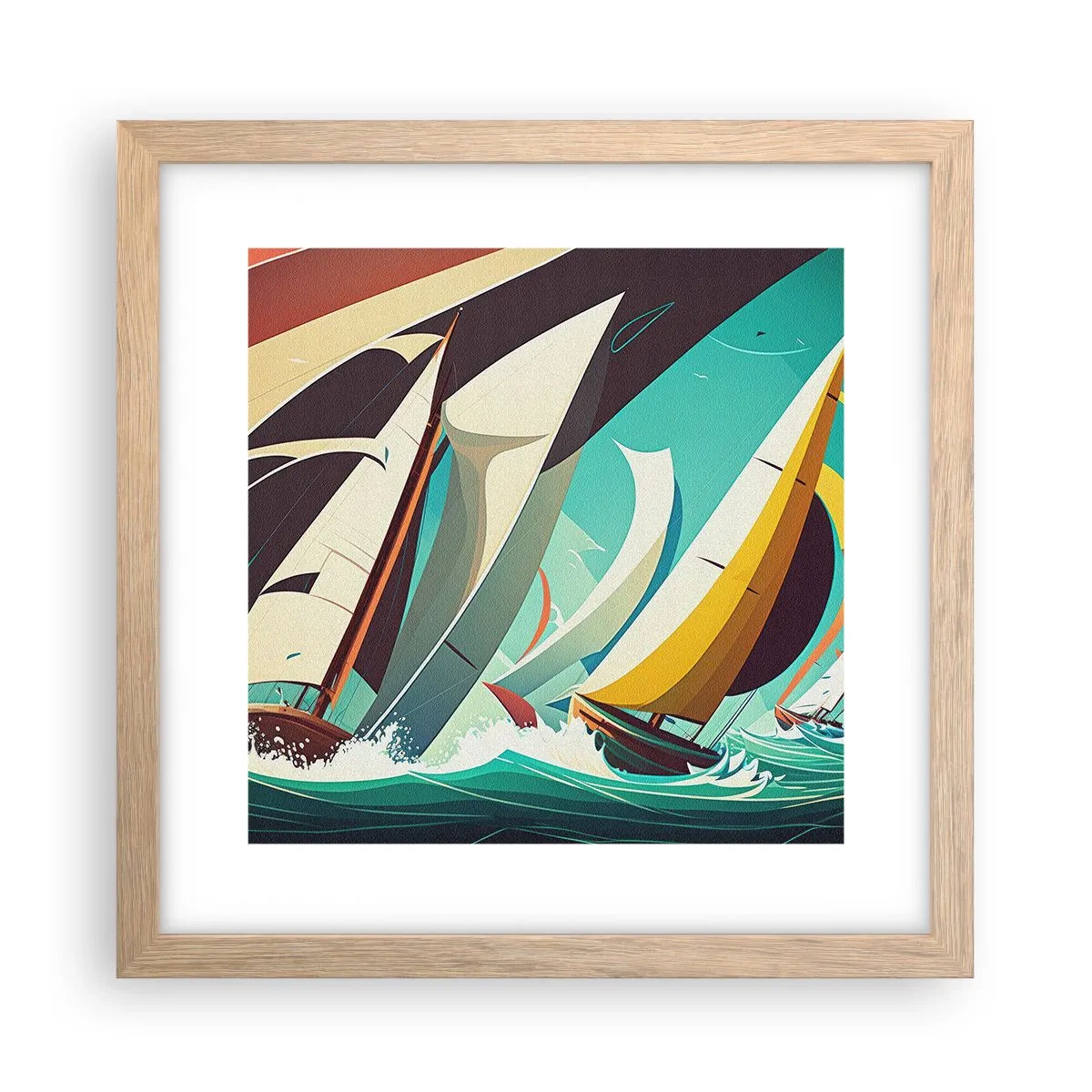 Poszter világos tölgy keretben - Közelről és személyesen az elemekkel - 30x30 cm