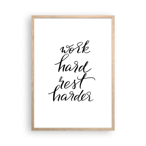 Poszter világos tölgy keretben - Élet egyensúly - 50x70 cm