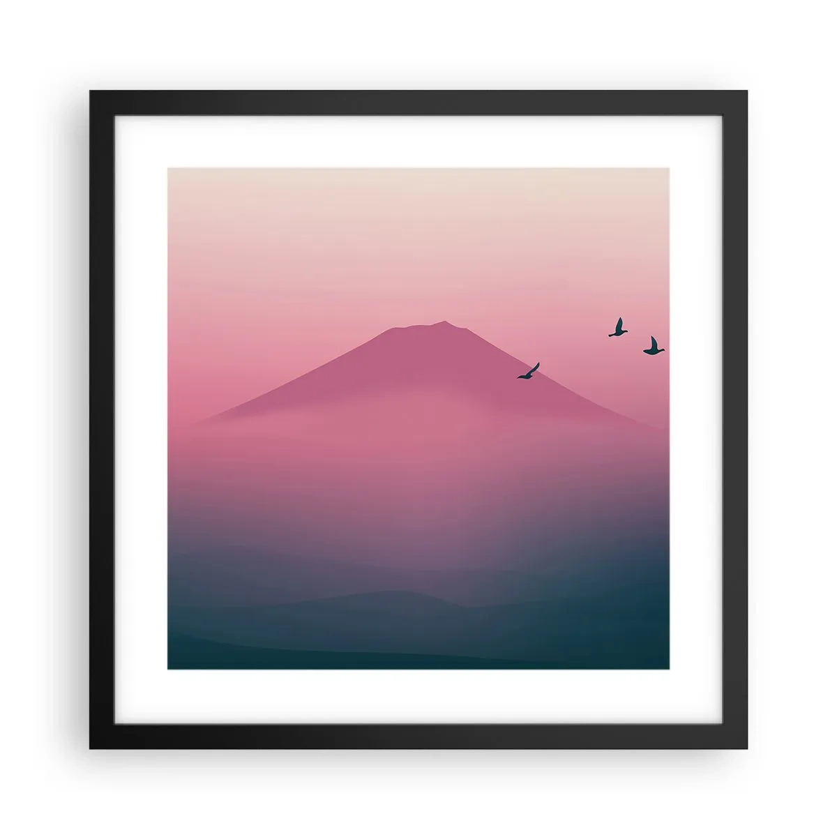 Poszter fehér keretben - Vándorok a felhők felett - 40x40 cm