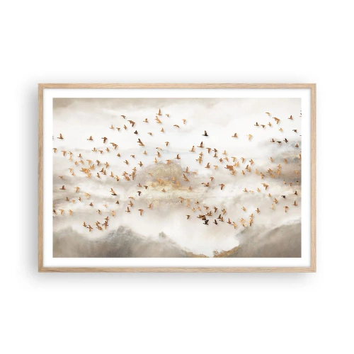 Poszter világos tölgy keretben - Itt az idő... - 91x61 cm